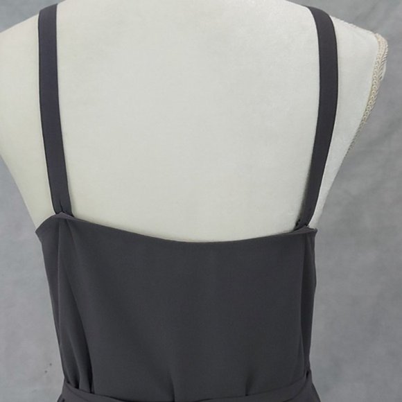 Wilfred Aritzia Astere FauxWrap Midi Dress Gray Sz M H - Picture 4 of 14